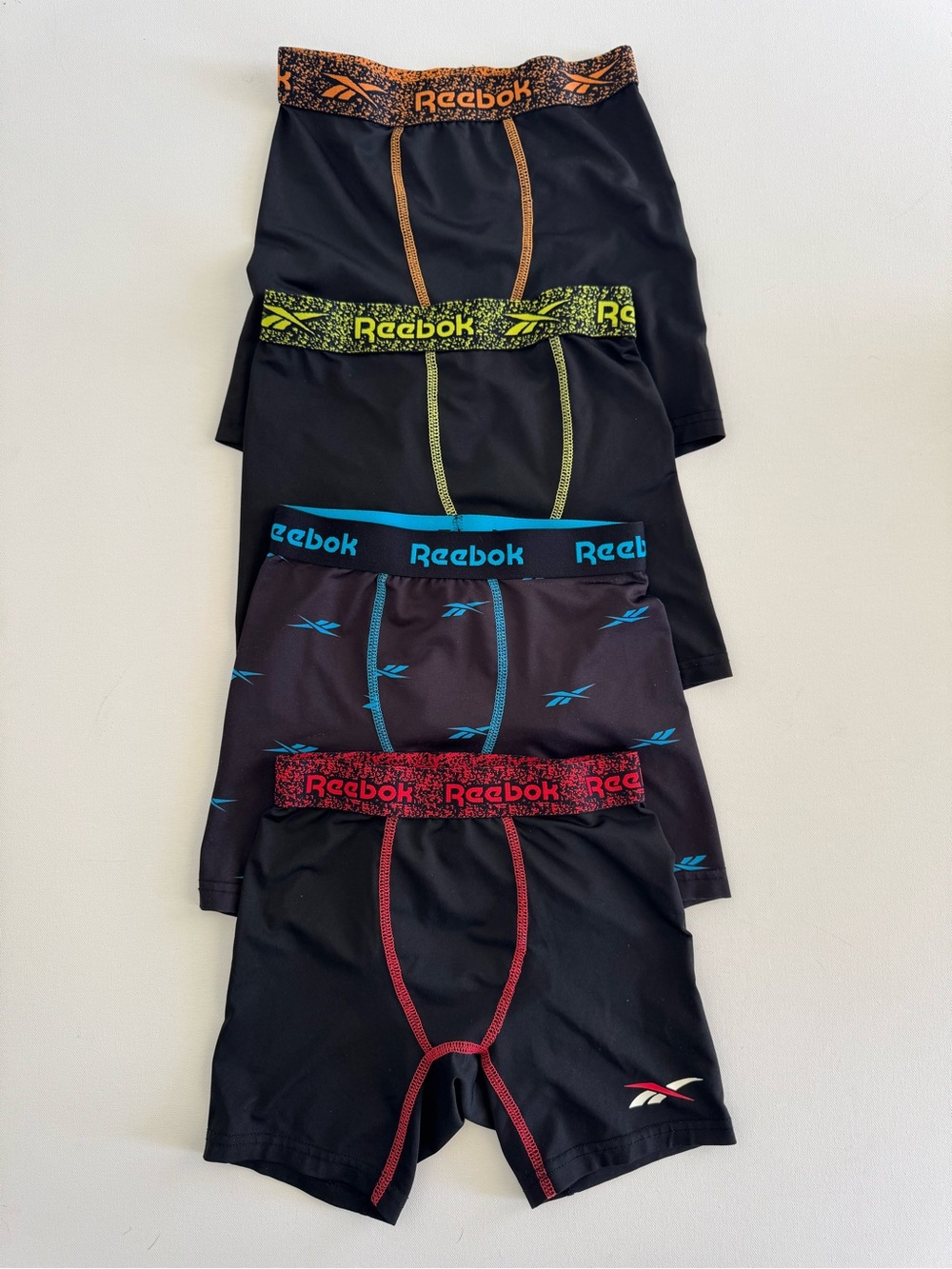 Kids Reebok Compression Boxer Briefs - Multicolor Waistbands Size M